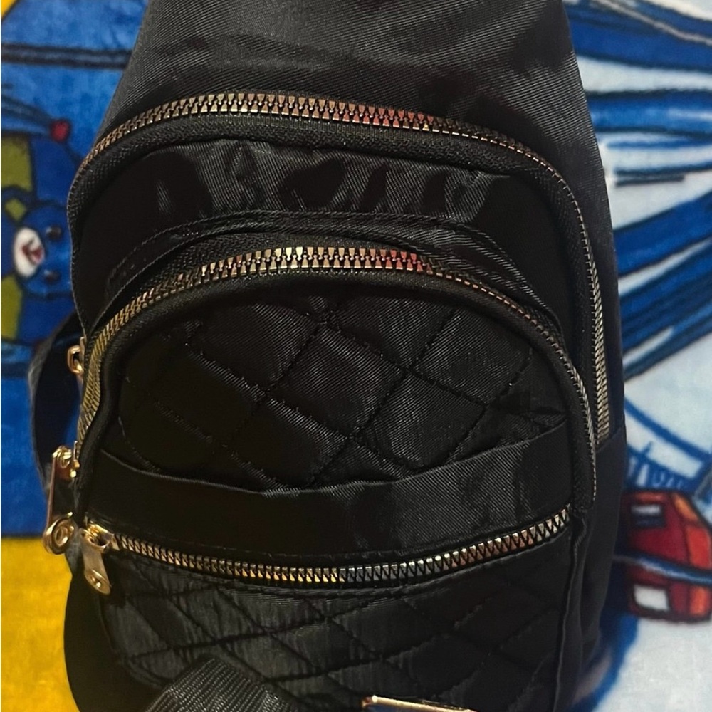 Black Quilted Backpack